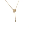 Korean-style light luxury, exquisite and high-end cat's eye stone roller necklace, niche design, fashionable, individual and elegant collarbone chain Item Picture